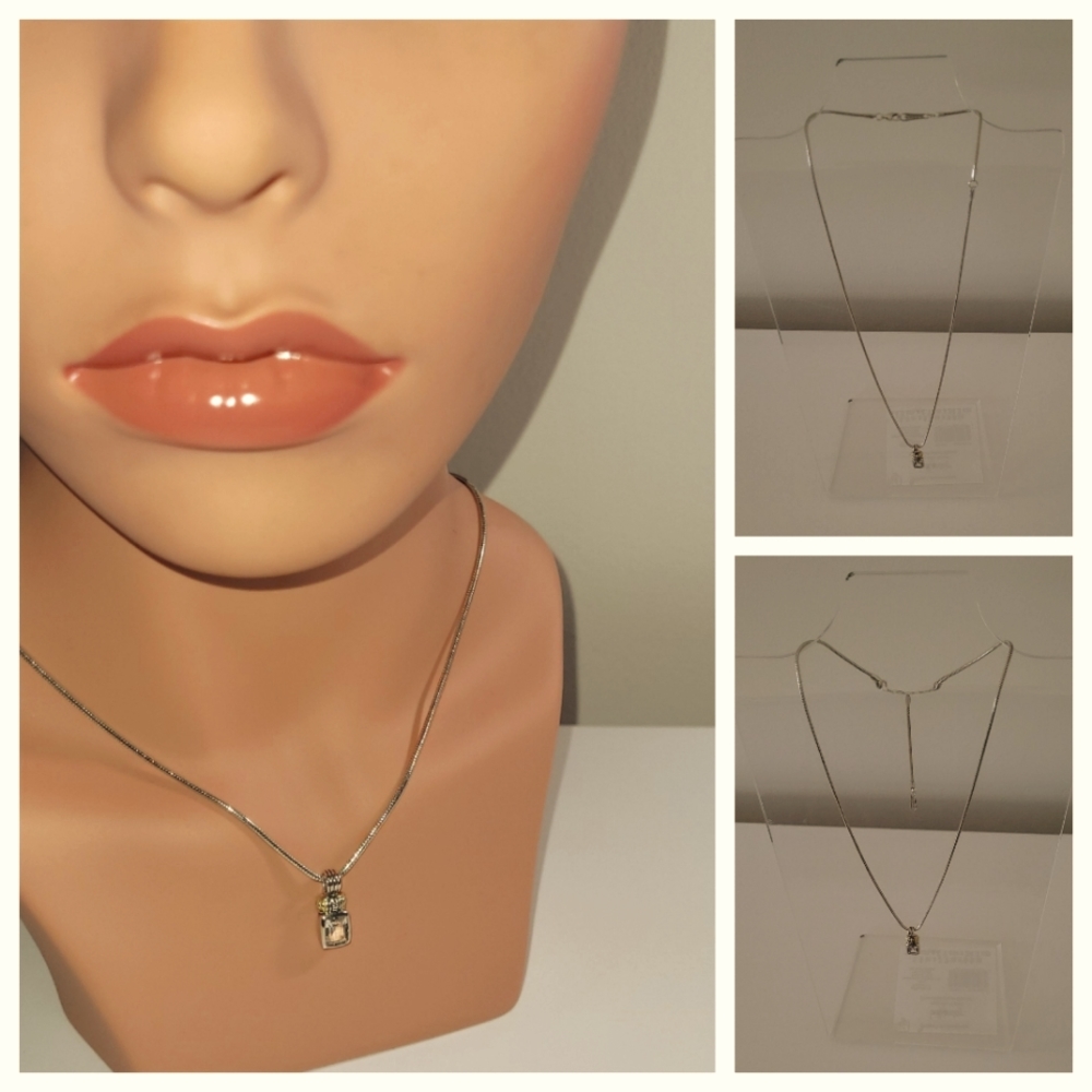 Lagos White Topaz Drop Pendant Necklace